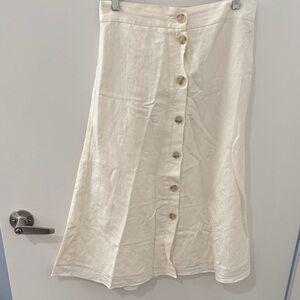 Elegant Cream Button-Down Skirt